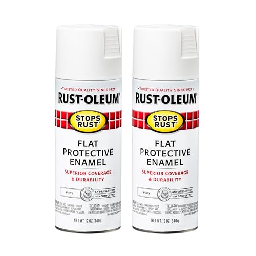 Image of Rust-Oleum 7790830 Stops Rust Spray Paint, 12 oz, Flat White, 2 Pack