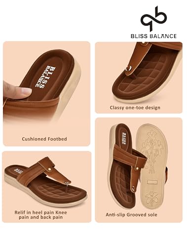 Image of Extra Soft Women's Comfortable Highcushioned Doctor Slippers|Flip-Flops Fashionable Casual & Stylish|Lightweight & Breathable Chappals|Outdoor Sandals Ladies&GirlsBB928