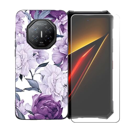LCEHTOGYE �K�p Doogee S300 Plus +�����K���X�X�N���[���v���e�N�^�[�p�P�[�X�A�K�p Doogee S300 Plus (6,78")�ƌ݊����̂���u���b�N�\�t�gTPU�V���R���Q���P�[�X�ی�J�o�[ LLM28