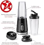 Ensemble de mélangeur personnel Starfrit Heritage 7PC - Deux tasses de 828ml - Deux lames - Modes élevé, bas et pulsation - 300W - Parfait pour les smoothies !
