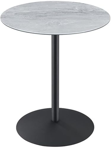 Lilola Home Mesa auxiliar Circa con tapa de vidrio texturizado de mármol gris