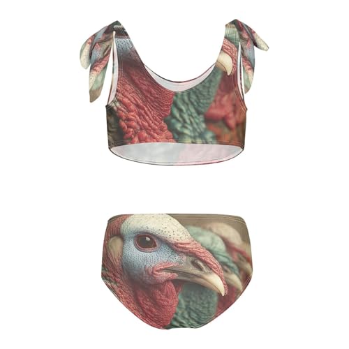 QUGRL Girls Swimsuit Two Piece Swimwear Bathing Suit for Girls Tankini Bikini Set Size 3-12T2