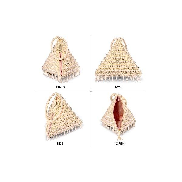 Peora Peach Potli Purses for Women Handmade Evening Handbag Stylish Bridal Fashion Wristlet Bag for Girls (P181PCH) - Image 5