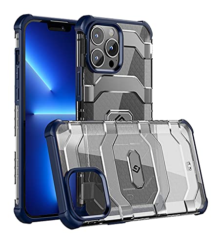 Image of Golden Sand [Explorer Series Apple iPhone 13 Pro Max Back Cover Shockproof Semi-Transparent Rugged Military Grade Phone Case, Certified Drop Protection, Deep Blue