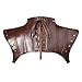 Charmian Women's Steampunk Gothic Accessories PU Leather Pauldron Collared Rivet Armor Costume Shrug Jacket Light Brown Small