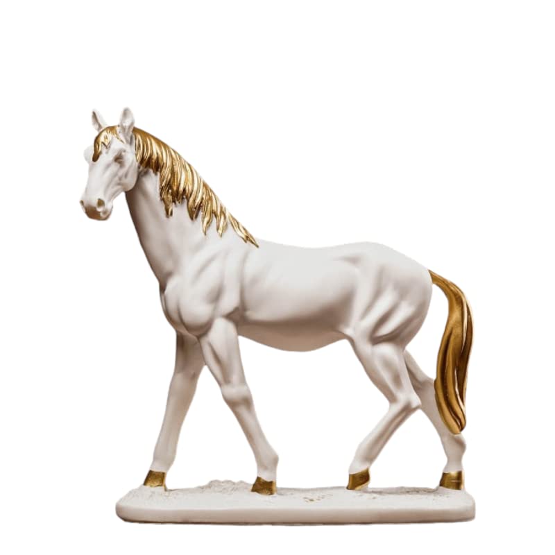 Image of AUGEN Polyresin White Horse Idol Statue Showpiece for Home Decor Decoration and Gifting (1 Piece, 8105A)