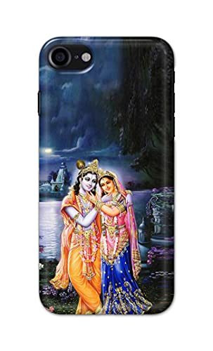 Image of Printed Hard Back Cover Case for Apple iPhone 7 | iPhone 8 | iPhone SE 2020 | SE2 2020 | iPhone SE3 2022 Back Cover (Radha Krishna) -1803