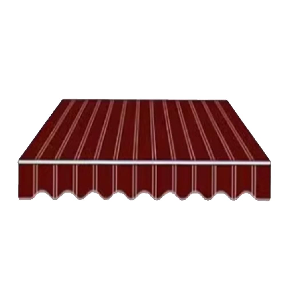Wysuwana markiza z płótna w paski, do ogrodu, na patio, balkon, kawiarnię i dziedziniec, 300 x 250 cm, bordowy, 300 x 250 cm