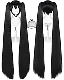 JoneTing 48 inch/122 cm Long Black Ponytail Wig for Women Long Straight Black Ponytail Wigs for Anime Black Pigtail Cosplay Wigs for Halloween Peluca Chrismas Party Wig Costume Outfits【+ Hair Cap】