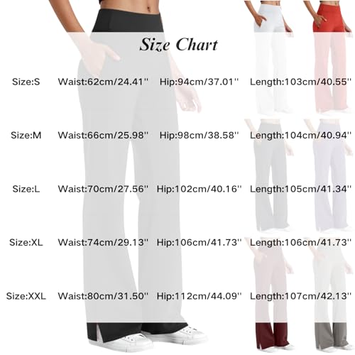 Flare Yoga Pant for Women High Waist Tummy Control Leggings Fashion Side Slit Wide Leg Leggings with Pocket2