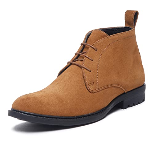 Image of LOUIS STITCH Men's Italian Suede Leather Boots British Chukka Style Handmade High Ankle Boot for Men Biking Hiking (SU-CK)