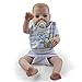 AFYH Poupée de Simulation Réincarné bébé, 22 Pouces Cheveux Bruns Courts garçon bébé poupée avec tétine et Cadeau d'anniversaire de Costume d'une Seule pièce