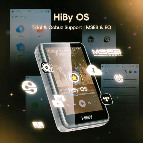 Image of HiBy Music R1 Bluetooth MP3 Player with Touchscreen, Hi-Res Audio & Wireless Dual Certified, Supports Tidal & Qobuz Streaming, LDAC, Expandable Storage up to 2TB, 15-Hour Playtime