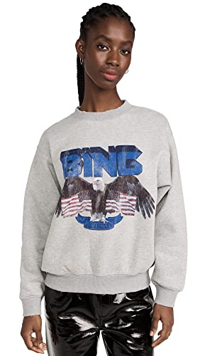 ANINE BING Women's Vintage Bing Sweatshirt, Grey Melange, XS