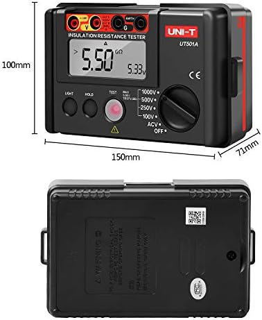 ANRIS UNI-T UT501A Insulation Resistance tester meter megger earth ground resistance Voltage Tester Megohmmeter Voltmeter + Backlight