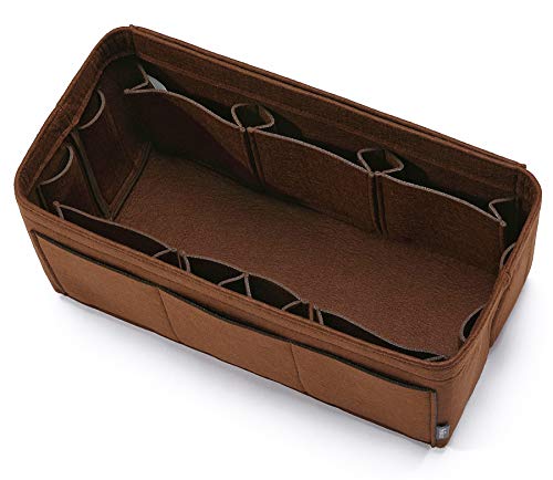 Pelikus Felt Purse & Tote Organizer Insert/Multi-Pocket Handbag Shaper (X-Large, Chocolate)
