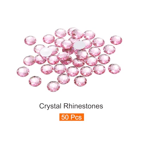 Image of MECCANIXITY Flat Back Round Acrylic Rhinestones,20mm Light Pink Flatback Crystal Rhinestones for Crafts Clothes Shoes DIY Decoration Gifts 50Pcs