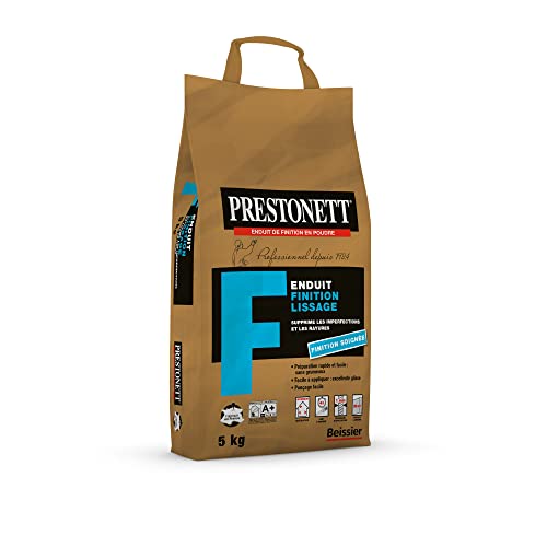 PRESTONETT F - Sac de 5 KG - Enduit de Finition Lissage en Poudre Blanc - Usage Intérieur - Préparation Facile, Finition Soignée, Lissage Murs et Plafonds, Masquer les Petites Imperfections - BEISSIER Cover