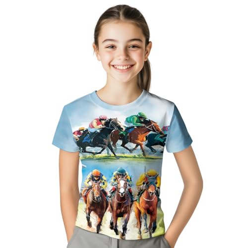 Image of Kids Graphic T-Shirt Boys Girls Novelty Tees Top Short Sleeve Shirts Summer Blouses 3-16