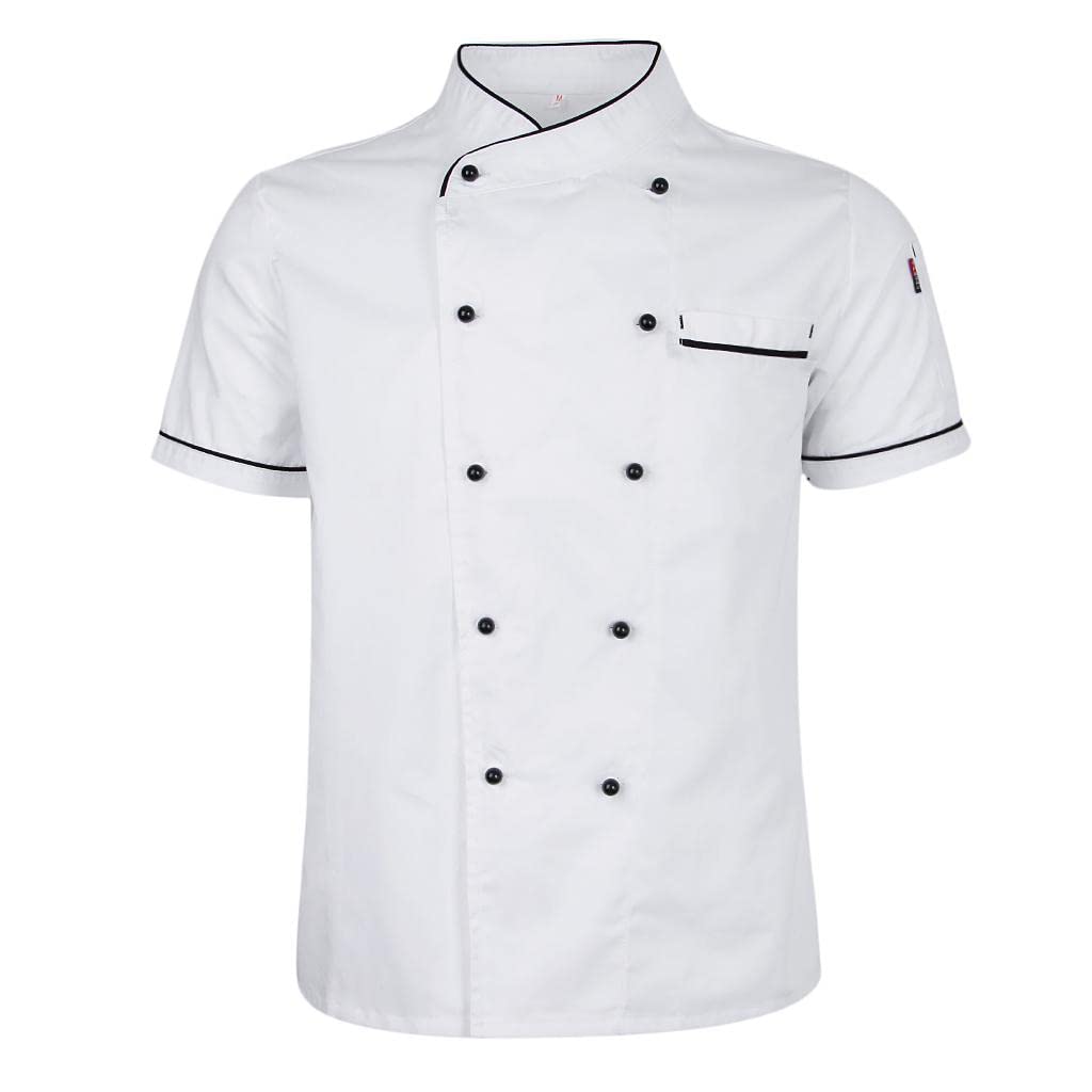 Giacca Da Cuoco Unisex, Uniforme Da Cucina E Hotel, Traspirante, a Maniche Corte, bianca, M