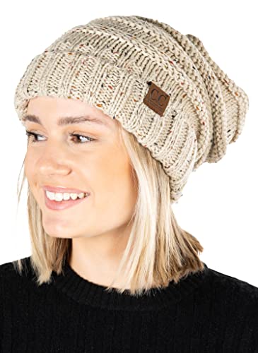 Funky Junque Slouchy Beanie for Women – Warm Winter Hat, Soft Chunky Cable Knit Oversized Slouch...