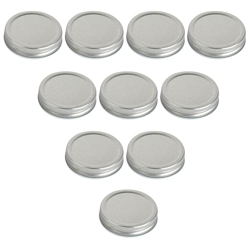 DEPAADER 10Pcs Mason Jar Sealer Lids Silver, Compatible with Electic Vacuum Seales, 100% Fit 70mm Wide Rugular Mouth Mason Jars
