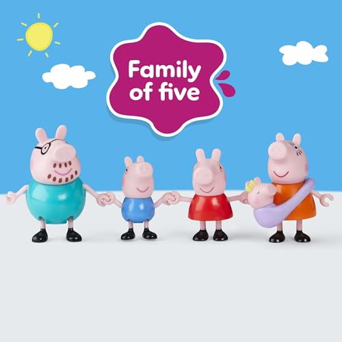 Peppa Pig Peppa et sa Famille de 5, Coffret de Figurines, Rose