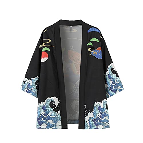 Image of PRIJOUHE Mens Kimono Set Japanese Haori & Shorts 2 Piece Summer Outfits