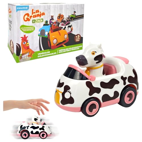 TOYMAKER La Granja De Zenon Pull Back Cars La Vaca Lola Cow Toys for Toddlers 1-3 Baby Car Toy Birthday Present for Boys and Girls