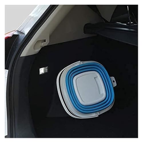 Cubo plegable multicolor azul para camping playa y pesca 7