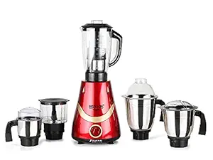MasterClass Sanyo Necklace 1000 Watts Mixer & Grinder with Heavy 3 SS Jars, Juicer and Chopper Jar (1 Wet Jar, 1 Dry Jar and 1 Chutney Jar), RED-Gold.Since 1984 Manufacturing, Marketing & Servicing.