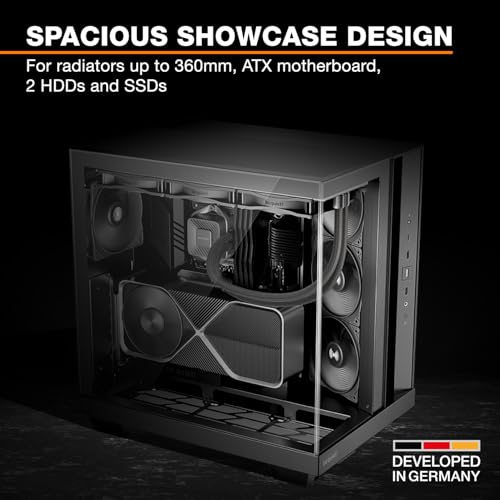 Image of be quiet! Light Base 500 PC Case, Fully Windowed Front and Side Panel | Show case, Dual Chamber, Mid Tower Gaming Computer Case, 4 Pure Wings 3 PWM Fans, no RGB, Backside Connector Design