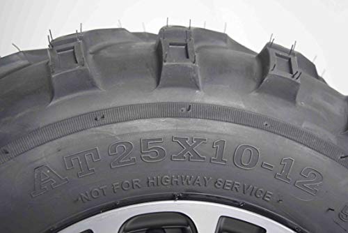 MASSFX MS 25x8-12 25x10-12 Tires w/Black 12x7 4/156 ATV UTV Rims Wheel & Tire Kit with Lug Nuts
