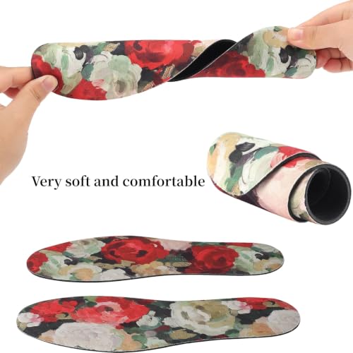 Image of 6 Pair Women No Show Socks Anti-Odor Sockless Shoe Insert Size 9-13 | Thin Shoe Insoles,Breathable,Comfort Barefoot Shoe Liner,Machine Washable,Moisture Control,Cute,Everyday Insole,Floral Print