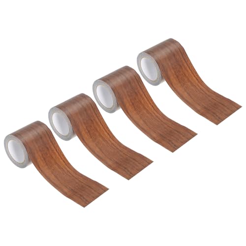 Image of PATIKIL Wood Grain Repair Tape 2.2 inch X15', 4 Pack Self Adhesive Realistic Textured Repair Tape Patch for Floor Door Table Cabinets Desk, Dark Brown Oak