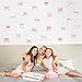 A1diee Bowtie Decal Pink Bow Wall Stickers - 60Pcs Watercolor Coquette Aesthetic Wall Stickers Light Pink Bow Knot Wall Art Decor Vinyl Peel and Stick Room Decor for Kindergarten Nursery Bedroom