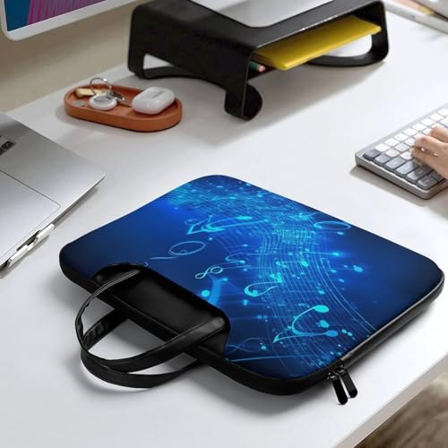 Bolso para Laptop 15.6" Impermeable Azul con Notas Musicales miniatura 6