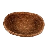 STOBAZA Cesta de Almacenamiento Tejida Mano Grande Organizador Multifuncional para Frutas Pan y Snacks Bandeja Decorativa Natural para Cocina y Restaurante