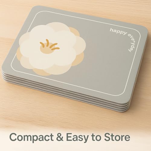 Image of YELONA Leather Dining Table Placemats Set of 2 - Waterproof, Heat Resistant, Anti-Slip, Easy to Clean Table Mats for Dining Table, Kitchen & Home Decor (Cool Grey, 40 x 30 cm)
