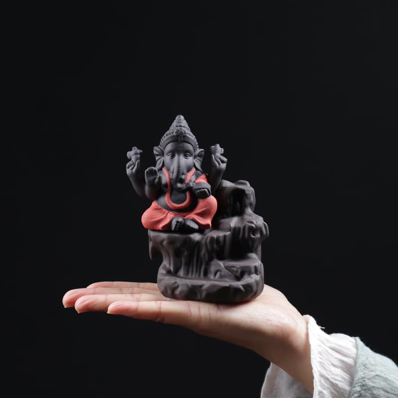 Porta Incienso de Buda Quemador de Incienso de reflujo, Quemador de Incienso de Arena púrpura, Incienso de cerámica, decoración Creativa del hogar de pequeño Monje Decoración de SPA(A)