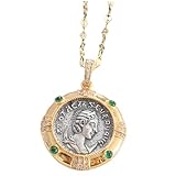 CONGARTENO Collar Colgante Vintage para Mujer con Diseño de Moneda Antigua y Retrato de Reina Joyería Decorativa Elegante para Regalo Día Madre Accesorio Único y Sofisticado