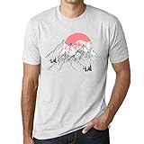 Camiseta Estampada para Hombre Amanecer En La Montaña – Mountain Sunrise – T-Shirt Vintage Manga Corta Regalo Original Cumpleaños Diseño Gráfico Moda Ash XXL