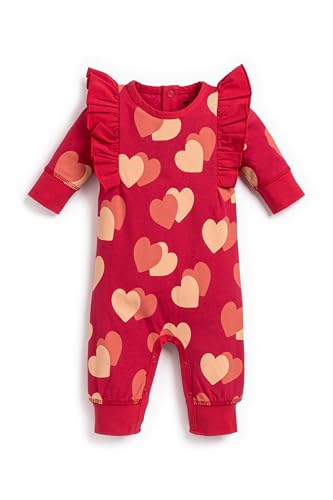 Image of MONICA + ANDY Double Ruffle Romper, 100% Organic Baby Clothes for Girls, Baby Onesie, Newborn, Infant & Toddler Sizes