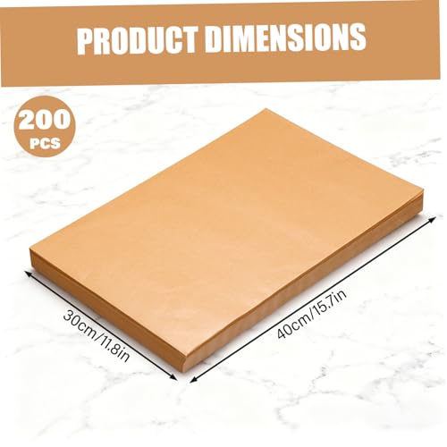 Papel pergamino sin blanquear resistente a altas temperaturas para freidoras de aire, 200 uds 5