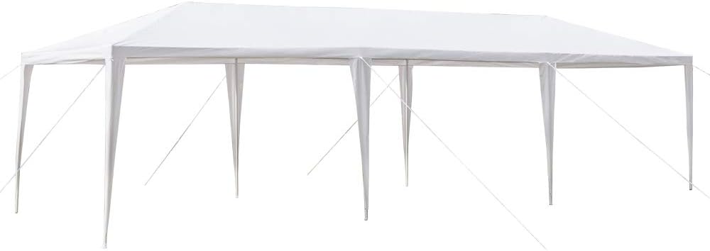 10x30 Canopy Party Tent Without Sidewalls, Outdoor Event Tent for Weddings, BBQ, Parties, Patio Camping Gazebo, Waterproof, White
