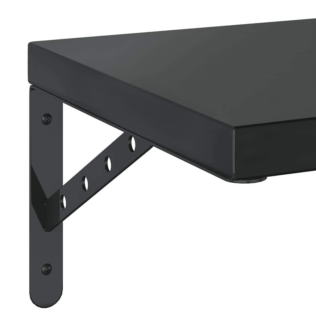 Generisch Wandregale 2 STK. 50x30 cm Schwarz Edelstahl,Möbel,Regalsysteme,Wandregale-3214518