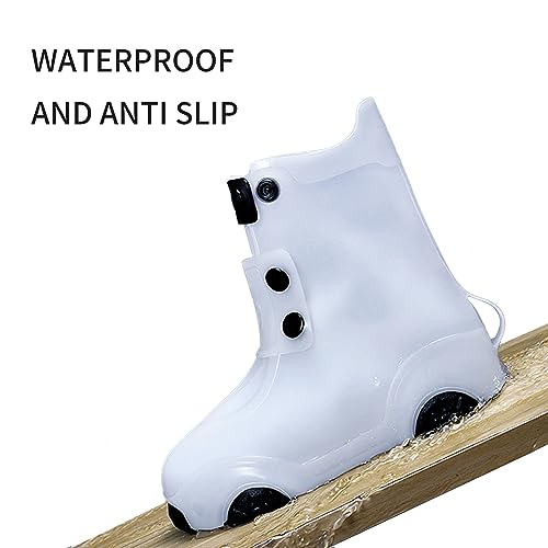 Kids Waterproof Rain Shoe Covers Reusable Foldable Toddler Rain Shoes Washable Silicone Non-Slip Rain Shoe Protectors Durable Children Waterproof Boots for Boys Girls3