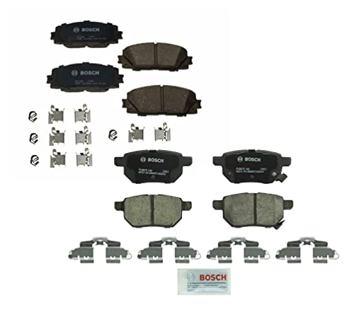 Bosch QuietCast Front & Rear Ceramic Disc Brake Pads Kit For Lexus CT200h 1.8L L4 2011-2017 Toyota Prius 1.8L L4 2010-2020 FWD Prius AWD-e AWD 2019-2021 Prius Prime 1.8L L4 FWD 2017-2021