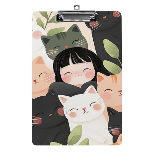 可愛い 猫 アクリル クリップボード A4 バインダー クリップホルダ 資料ケース ァイルボード スケッチボード ライティングパッド おしゃれ かわいい 人気 携帯便利 縦型 厚手ク 文房具 絵画 教室 事務用