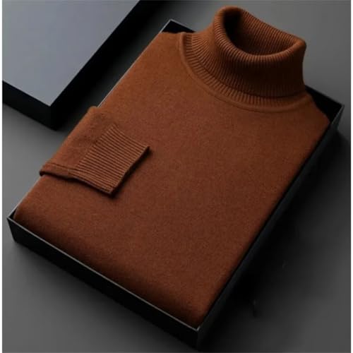 Men Slim Fit High Neck Sweater Knit Pullover Winter Solid Color Trendy Long Sleeve Jumper4